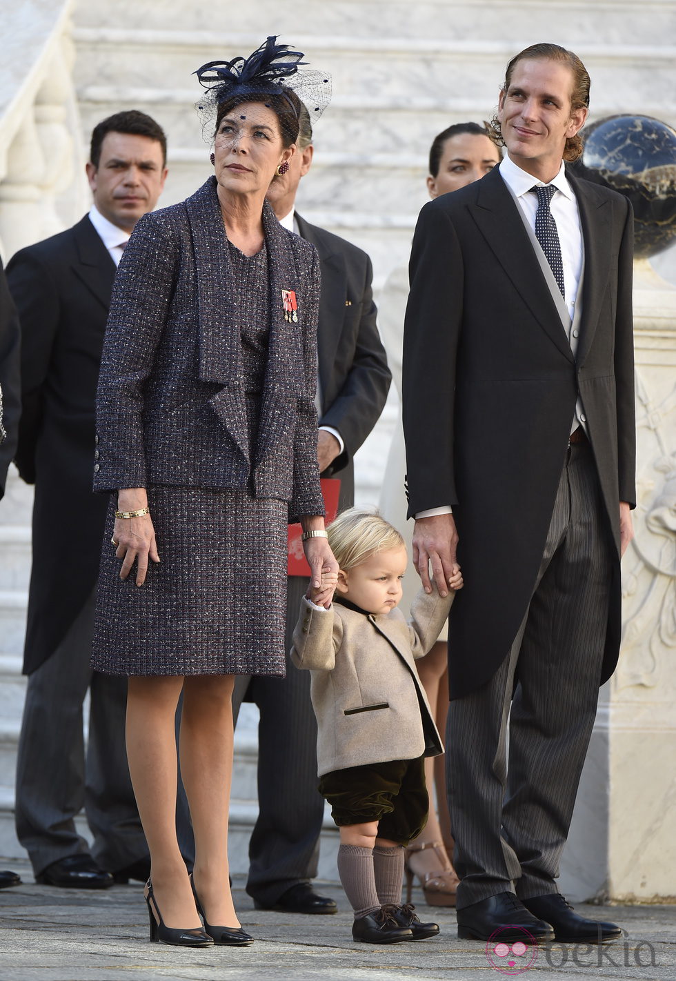 Carolina de Mónaco con Sasha y Andrea Casiraghi en el Día Nacional de Mónaco 2014