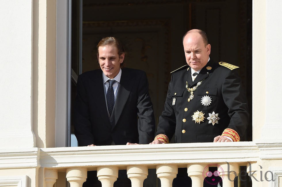 Andrea Casiraghi y Alberto de Mónaco en el Día Nacional de Mónaco 2014