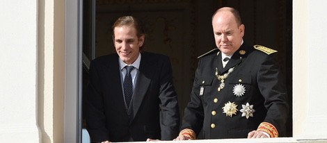 Andrea Casiraghi y Alberto de Mónaco en el Día Nacional de Mónaco 2014