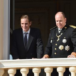 Andrea Casiraghi y Alberto de Mónaco en el Día Nacional de Mónaco 2014