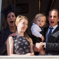 Carolina de Mónaco, Alexandra de Hannover, Andrea y Sasha Casiraghi y Estefanía de Mónaco en el Día Nacional de Mónaco 2014