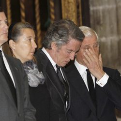 Pedro y Cristina de Borbón-Dos Sicilias, Alfonso Díez y el Duque de Húescar en el funeral de la Duquesa de Alba