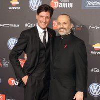 Miguel Bosé y Luis Medina en una gala benéfica contra el Sida en Barcelona