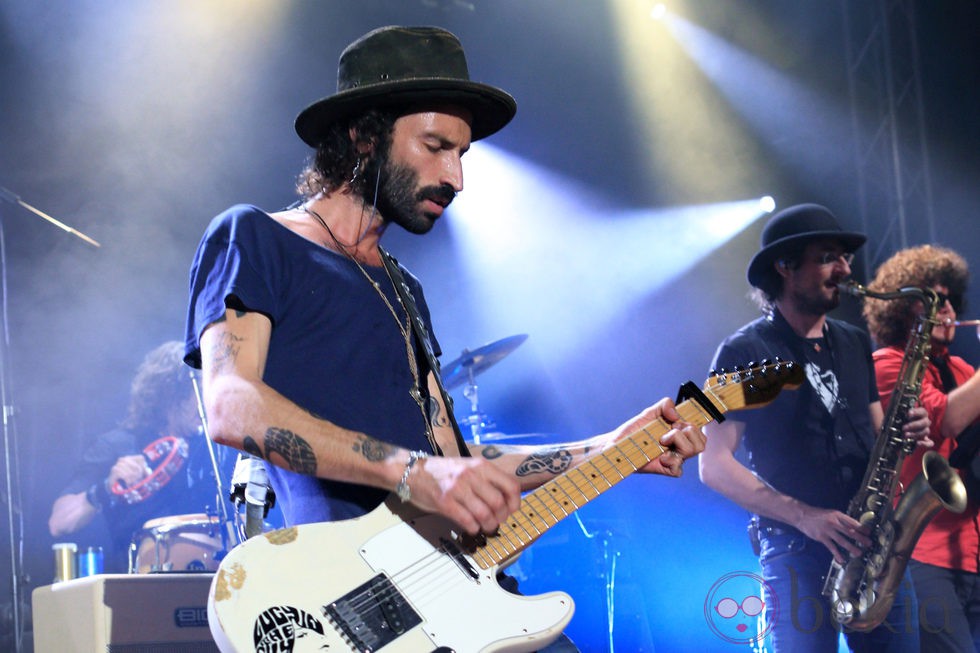 Leiva durante un concierto ofrecido en Madrid