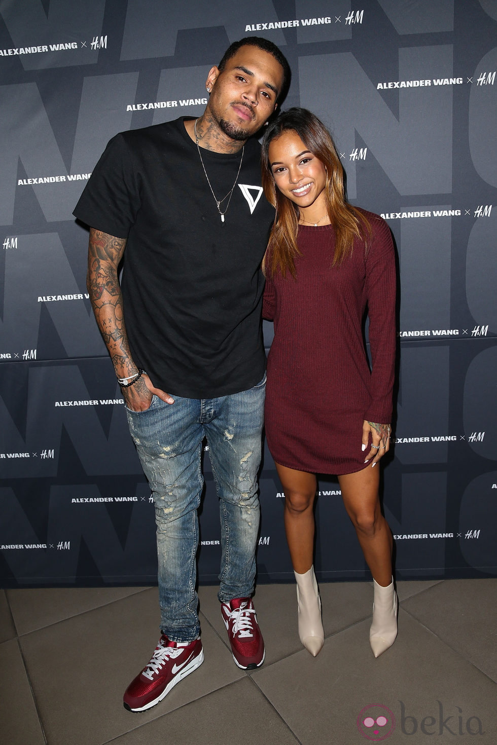 Chris Brown y Karrueche Tran en la Alexander Wang x H&M Pre-Shop Party