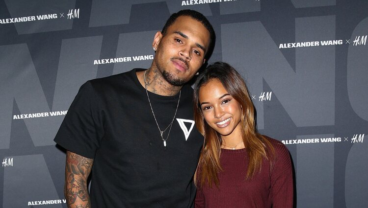 Chris Brown y Karrueche Tran en la Alexander Wang x H&M Pre-Shop Party