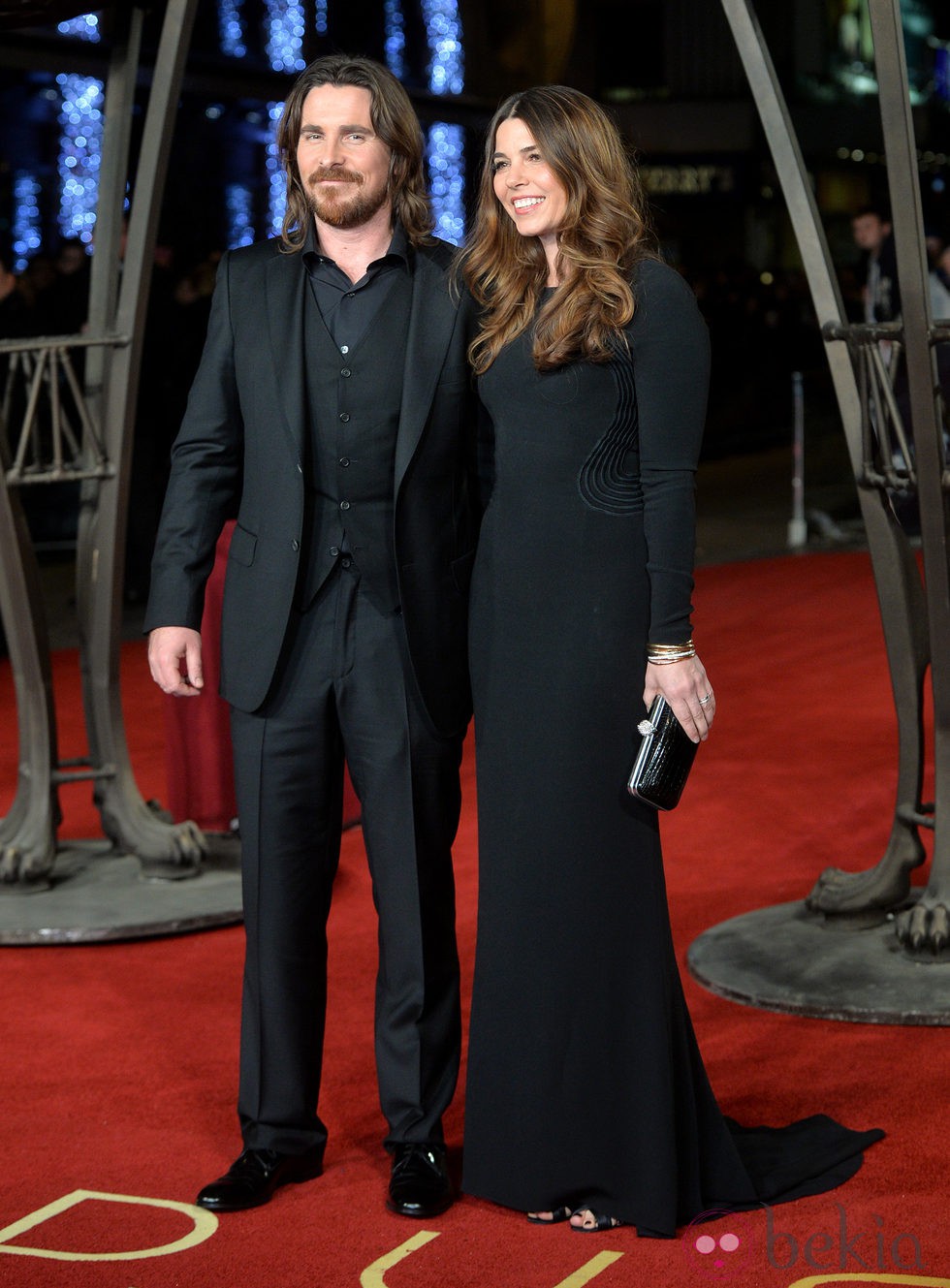 Christian Bale y Sibi Blazic en el estreno mundial de 'Exodus' celebrado en Londres