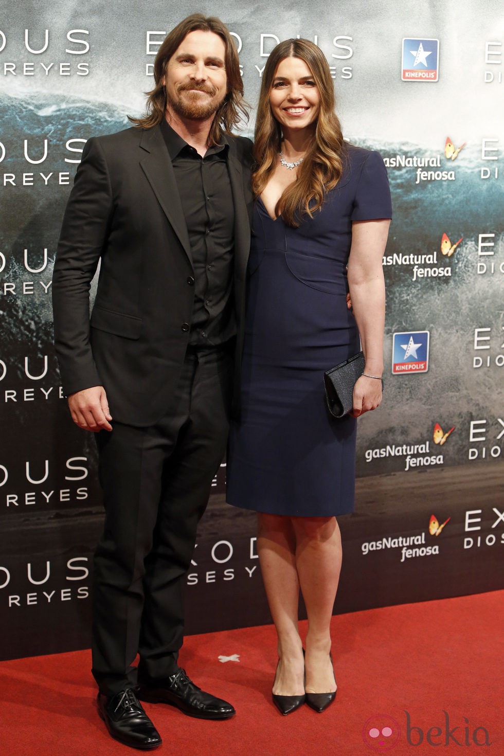 Christian Bale y Sibi Blazic en el estreno de 'Exodus' en Madrid