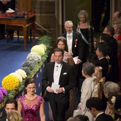 Carlos Felipe de Suecia, Sofia Hellqvist, Magdalena de Suecia y Chris O'Neill en los Nobel 2014