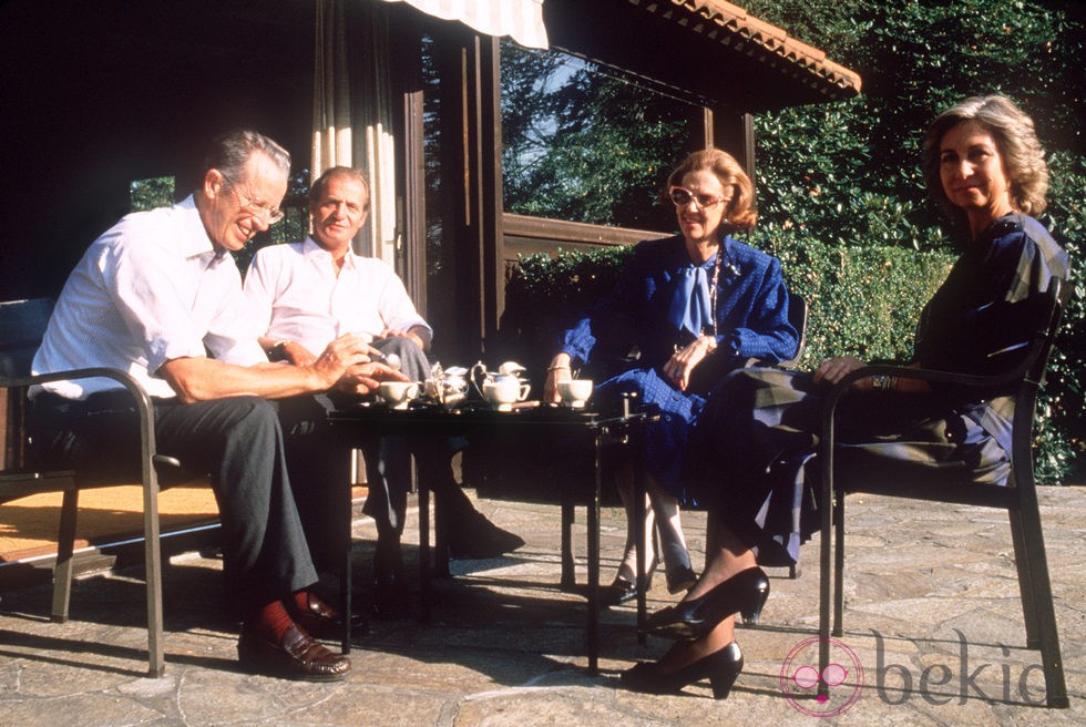 Los Reyes Juan Carlos y Sofía con los Reyes Balduino y Fabiola de Bélgica 