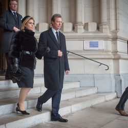 Los Grandes Duques de Luxemburgo en el funeral de Fabiola de Bélgica