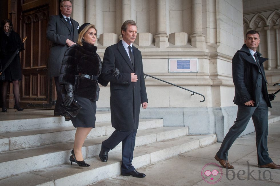 Los Grandes Duques de Luxemburgo en el funeral de Fabiola de Bélgica