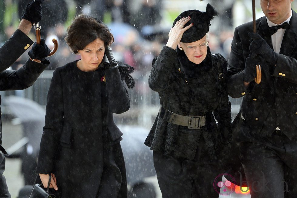 Margarita de Dinamarca en el funeral de Fabiola de Bélgica