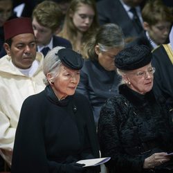 Moulay de Marruecos, Michiko de Japón y Margarita de Dinamarca en el funeral de Fabiola de Bélgica