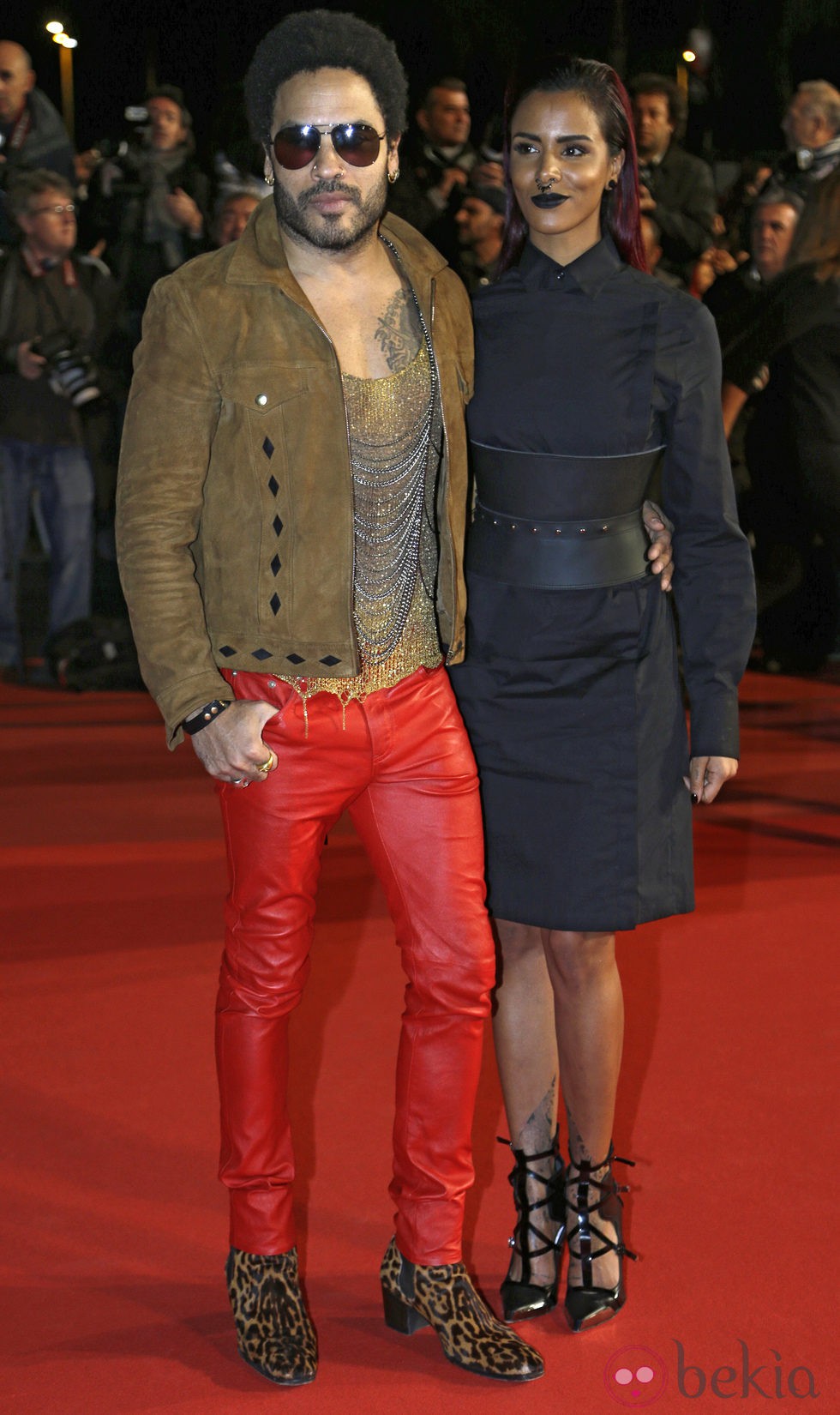 Lenny Kravitz y Shym en la entrega de los premios NRJ Awards 2014