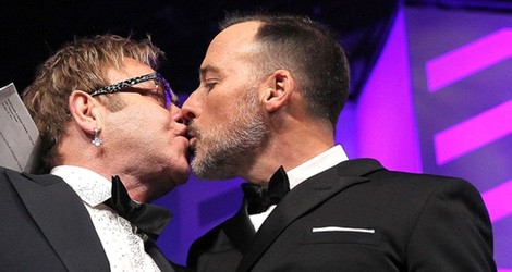 Elton John y David Furnish en la cena anual del Human Rights Campaign