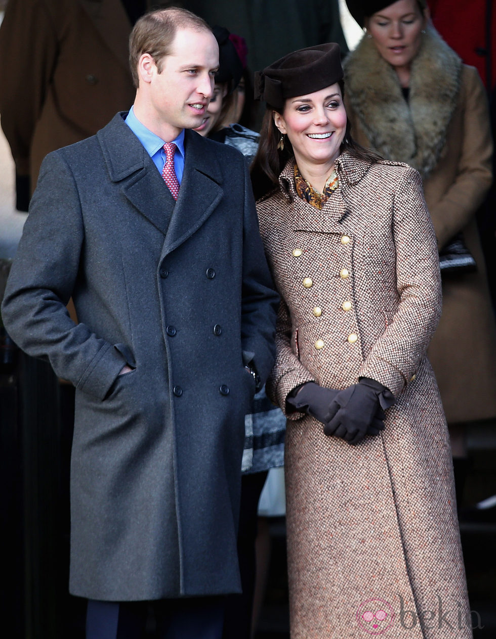 Guillermo de Inglaterra y Kate Middleton en la Misa de Navidad 2014