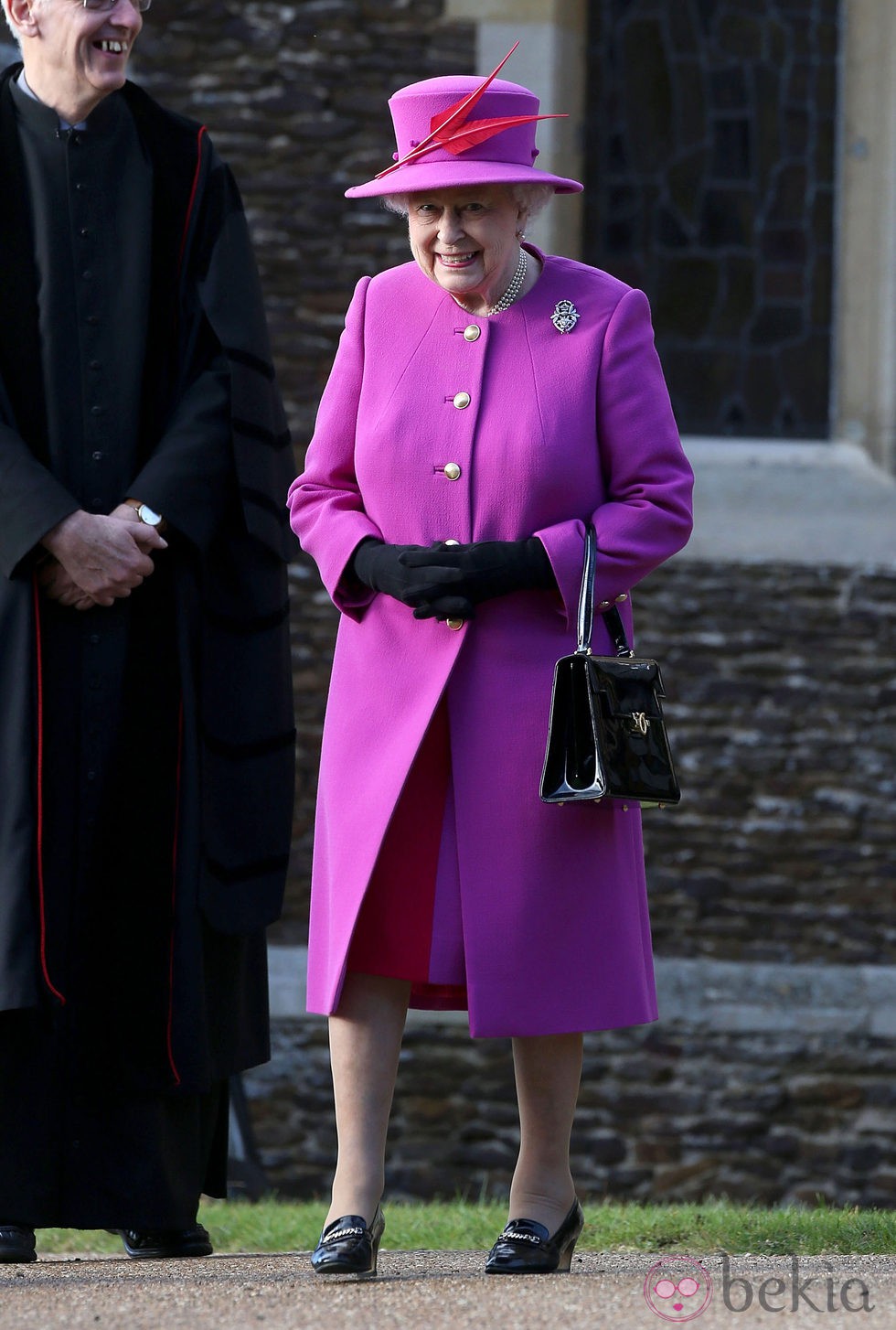 La Reina Isabel II en la Misa de Navidad 2014