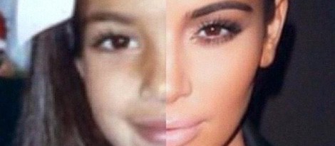 Kim Kardashian con 7 años y en la actualidad