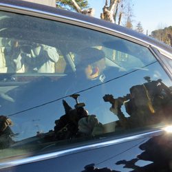 Gloria Camila y José Fernando llegando al reencuentro con su padre Ortega Cano