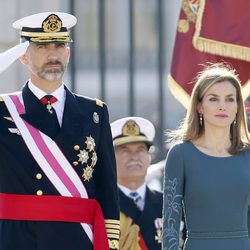 Los Reyes Felipe y Letizia presidiendo su primera Pascua Militar tras la proclamación