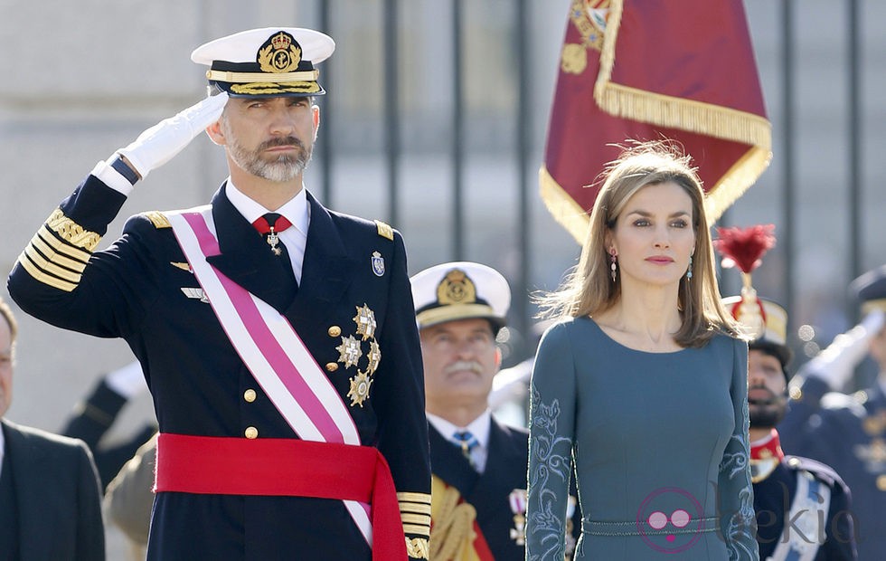 Los Reyes Felipe y Letizia presidiendo su primera Pascua Militar tras la proclamación