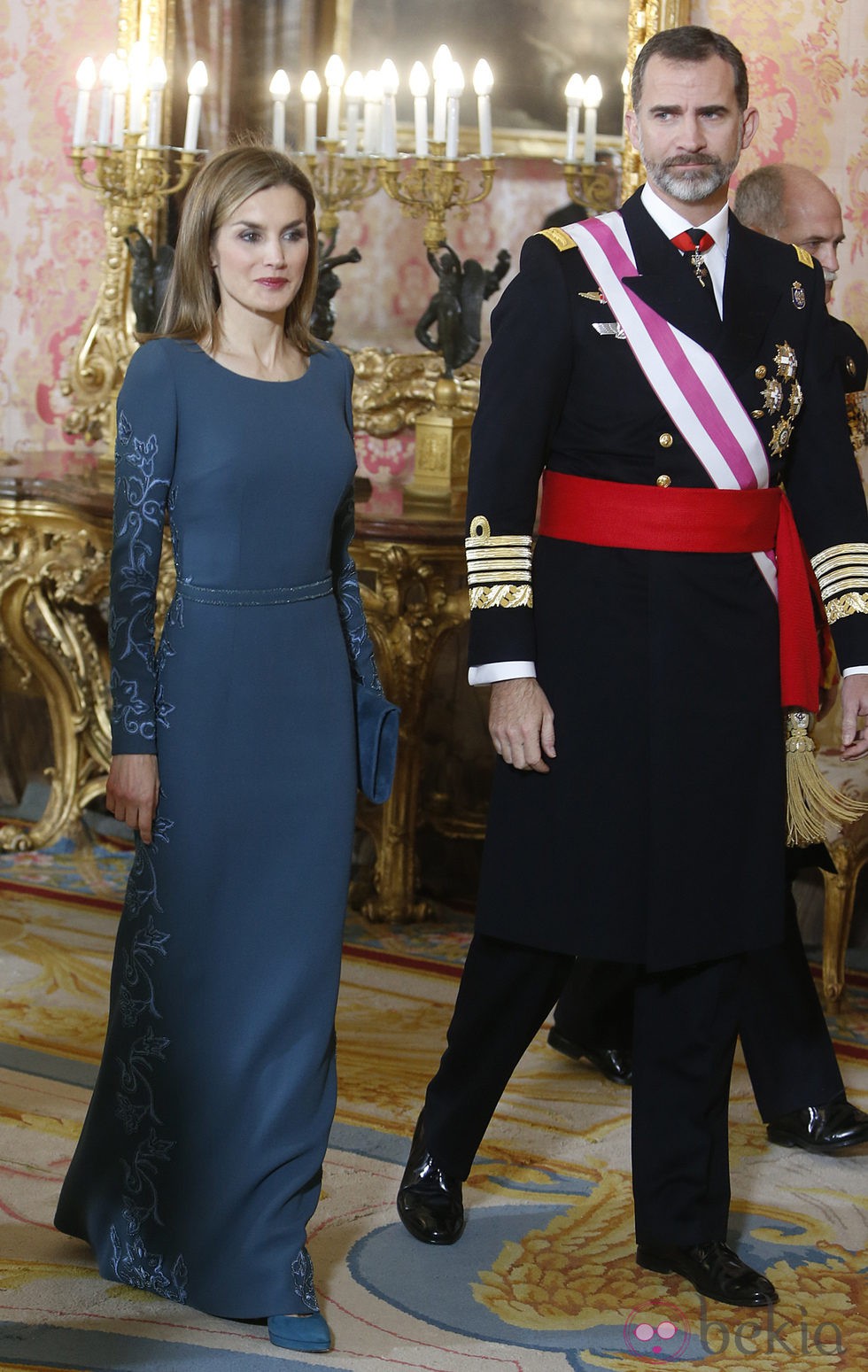 Los Reyes Felipe y Letizia en el Palacio Real en su primera Pascua Militar tras la proclamación