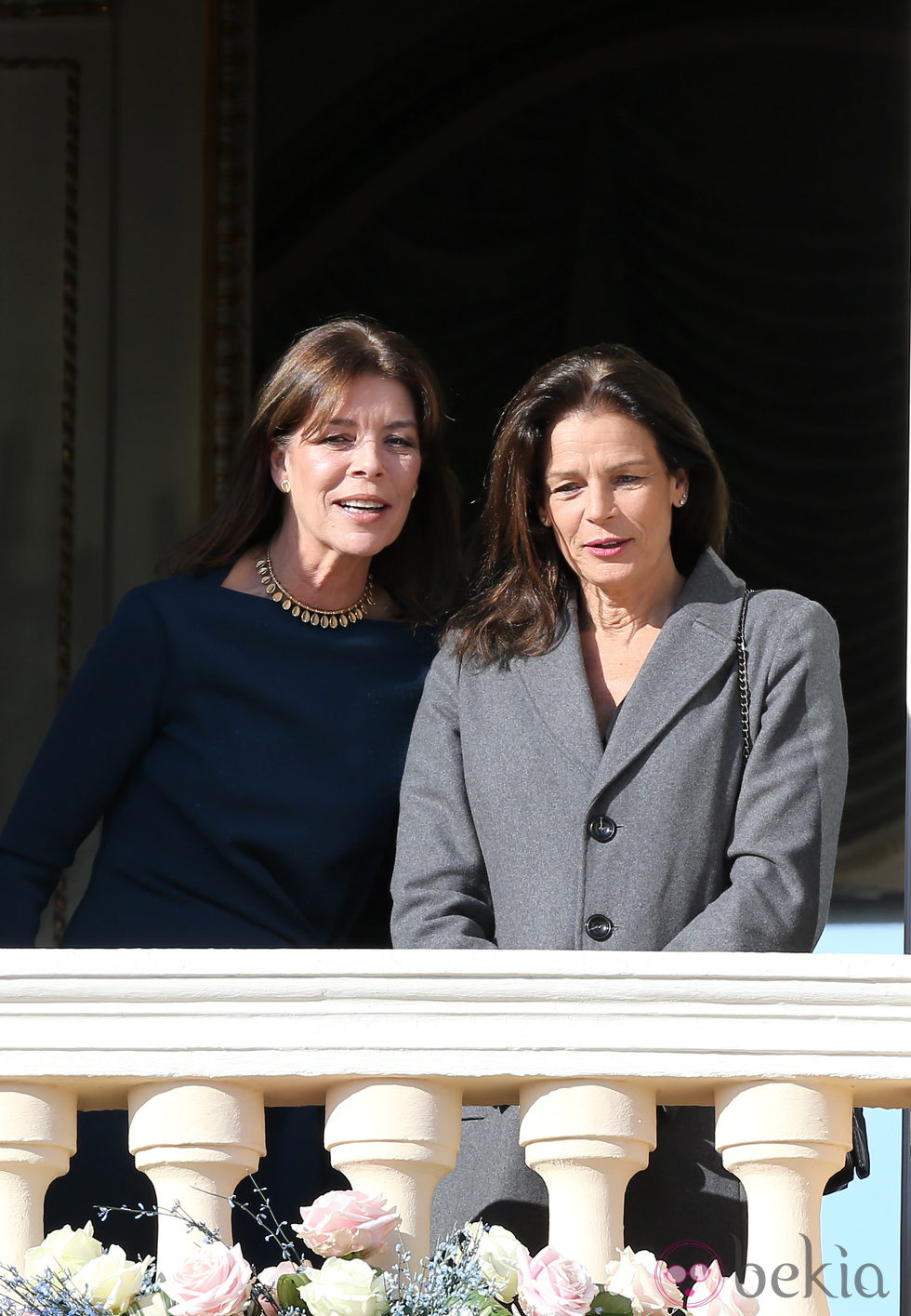 Las Príncesas Estefanía y Carolina de Mónaco en la presentación de los mellizos Jacques y Gabriella