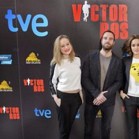 Esmeralda Moya, Carles Francino y Megan Montaner en la presentación de 'Víctor Ros'