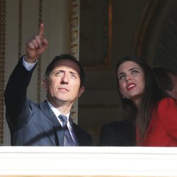 Carlota Casiraghi y Gad Elmaleh en la presentación oficial de Jacques y Gabriella de Mónaco