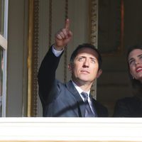 Carlota Casiraghi y Gad Elmaleh en la presentación oficial de Jacques y Gabriella de Mónaco