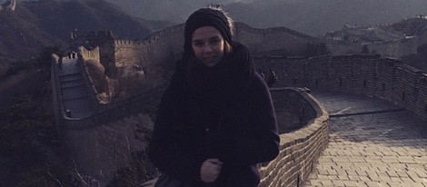 Pauline Ducruet en la Gran Muralla China