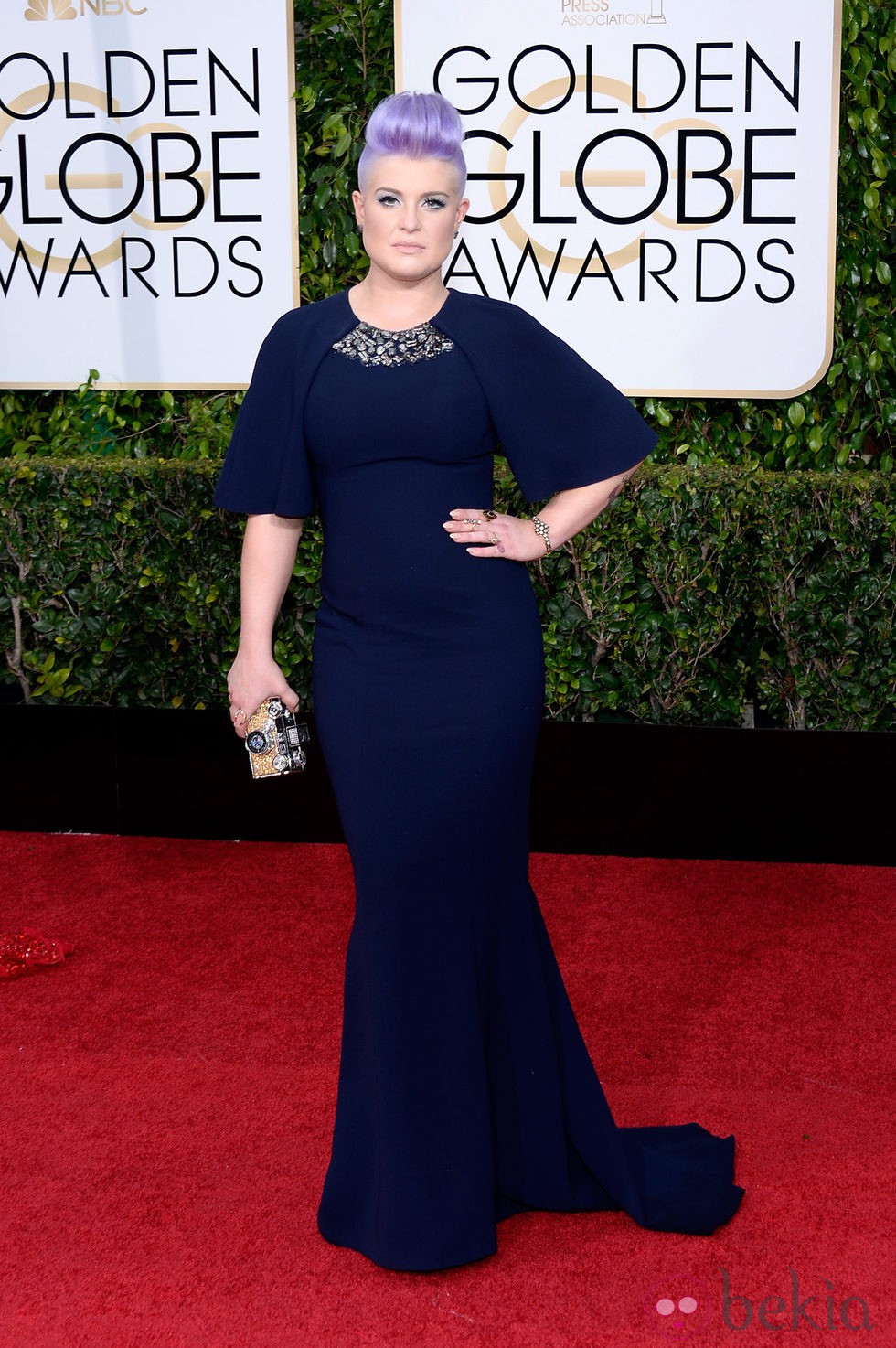 Kelly Osbourne en la alfombra roja de los Globos de Oro 2015