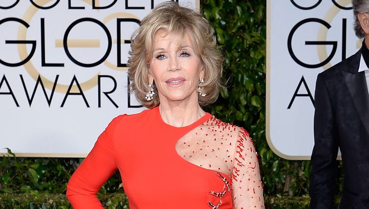 Jane Fonda en la alfombra roja de los Globos de Oro 2015