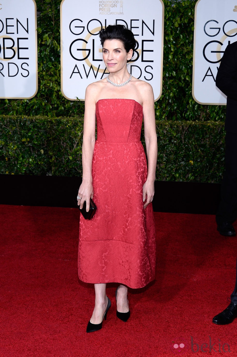 Julianna Margulies en la alfombra roja de los Globos de Oro 2015