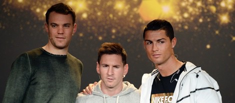 Manuel Neuer, Leo Messi y Cristiano Ronaldo