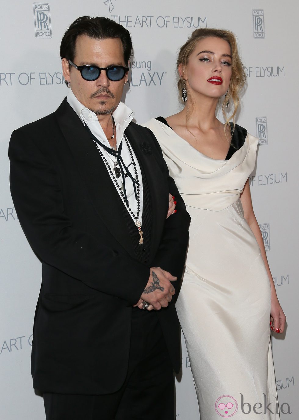 Johnny Depp y Amber Heard en la presentación de 'The Art of Elysium'