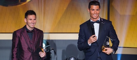 Cristiano Ronaldo y Leo Messi en la gala de entrega del Balón de Oro 2014