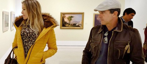 Antonio Banderas y Nicole Kimpel en el Museo Thyssen de Málaga