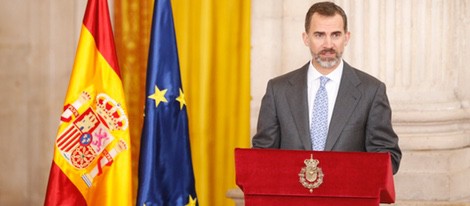 El Rey Felipe VI en la entrega de los Premios Nacionales de Investigación 2014