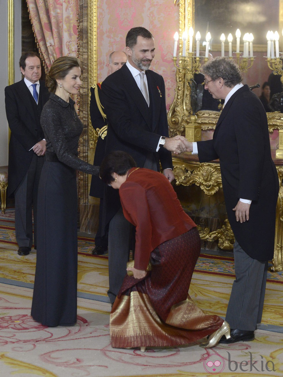 Los Reyes Felipe y Letizia en su primera recepción al Cuerpo Diplomático como Reyes de España