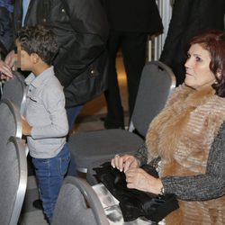 Dolores Aveiro y Cristiano Ronaldo Jr en la presentación del libro de Jorge Mendes