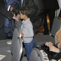 Dolores Aveiro y Cristiano Ronaldo Jr en la presentación del libro de Jorge Mendes