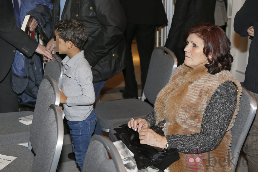 Dolores Aveiro y Cristiano Ronaldo Jr en la presentación del libro de Jorge Mendes