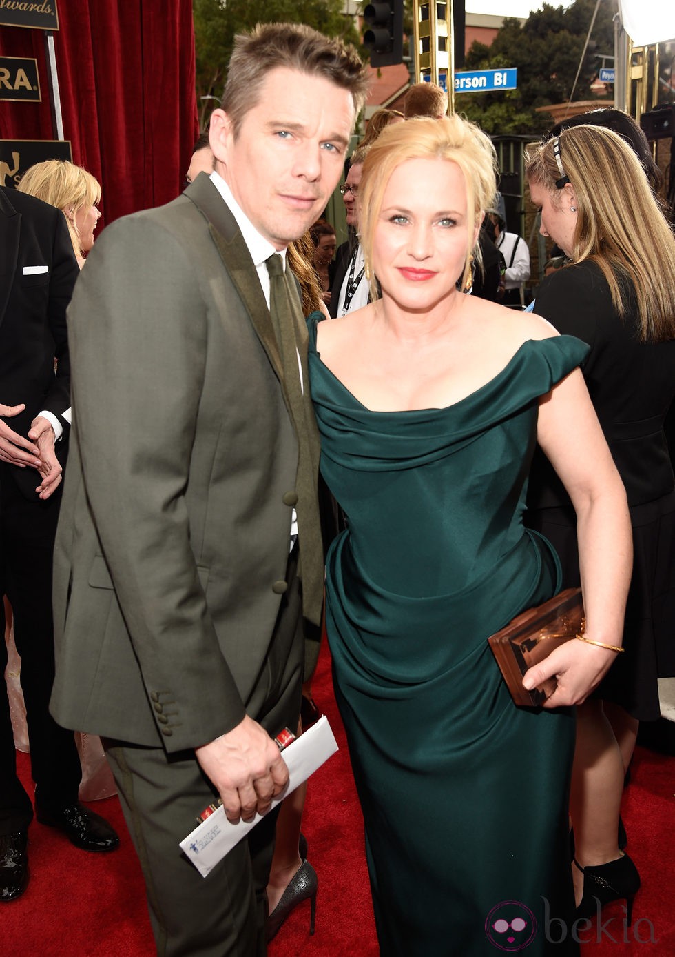 Ethan Hawke y Patricia Arquette en la alfombra roja de los Screen Actors Guild Awards 2015