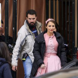 Paula Echevarría rodando una boda en 'Velvet'