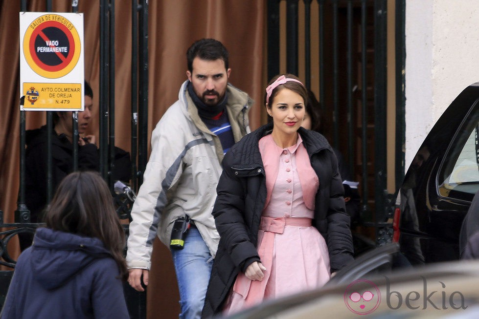 Paula Echevarría rodando una boda en 'Velvet'