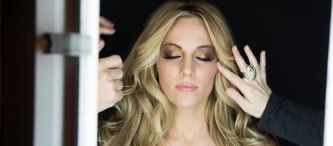 Edurne durante el rodaje del videoclip de 'Amanecer'