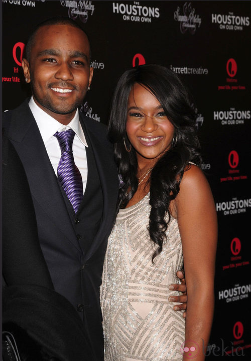 Nick Gordon y Bobbi Kristina Brown en la presentación de 'The Houstons On Our Own'