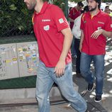 Sergio LLull y Fernando San Emeterio en la celebración de la victoria del Eurobasket 2011